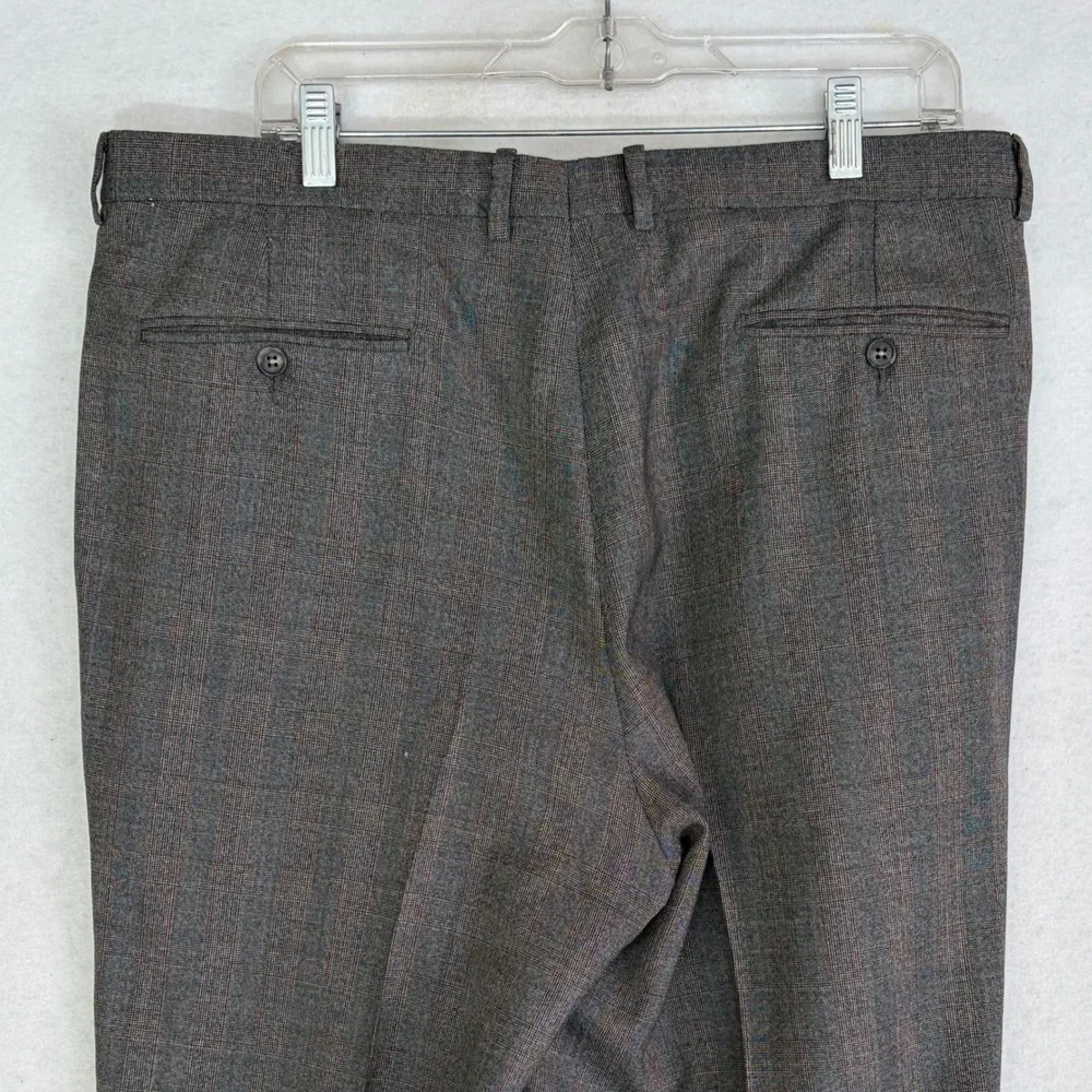 Dunhill Suit Mens 44R Grey Glen Plaid Wool 2 Button Double Pleated Cuffed Italy